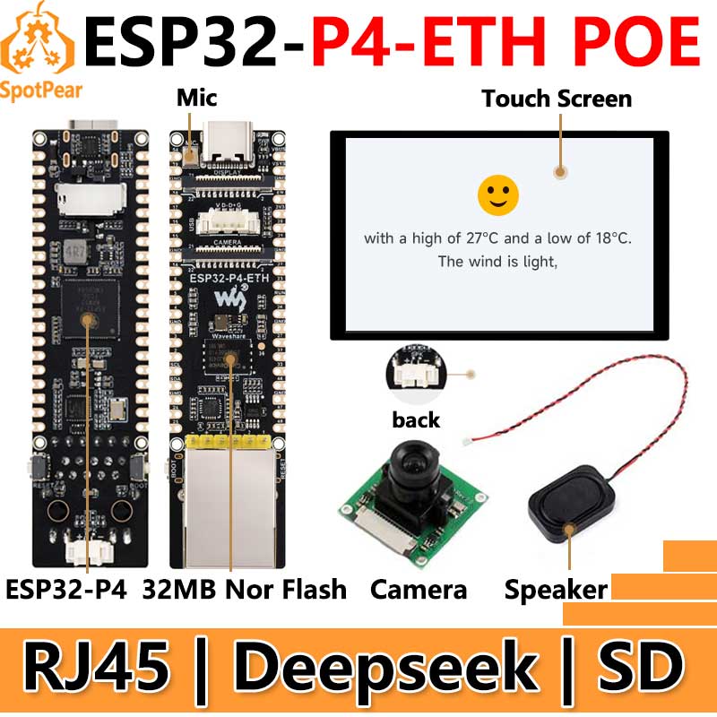 Esp32 P4 - ESP32-P4-ETH RJ45 POE DSI/MIPI 10,1 inch