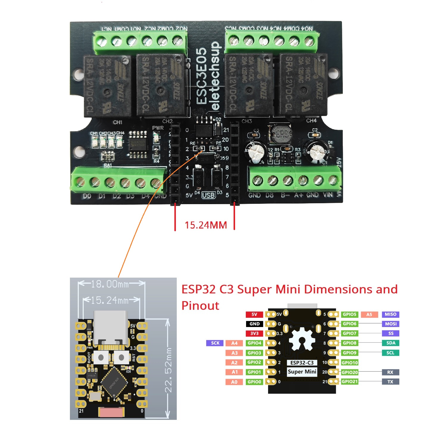 ESC3B04 ESP32-C3 Industriële r - Espressif Esp32 recensie en prijs