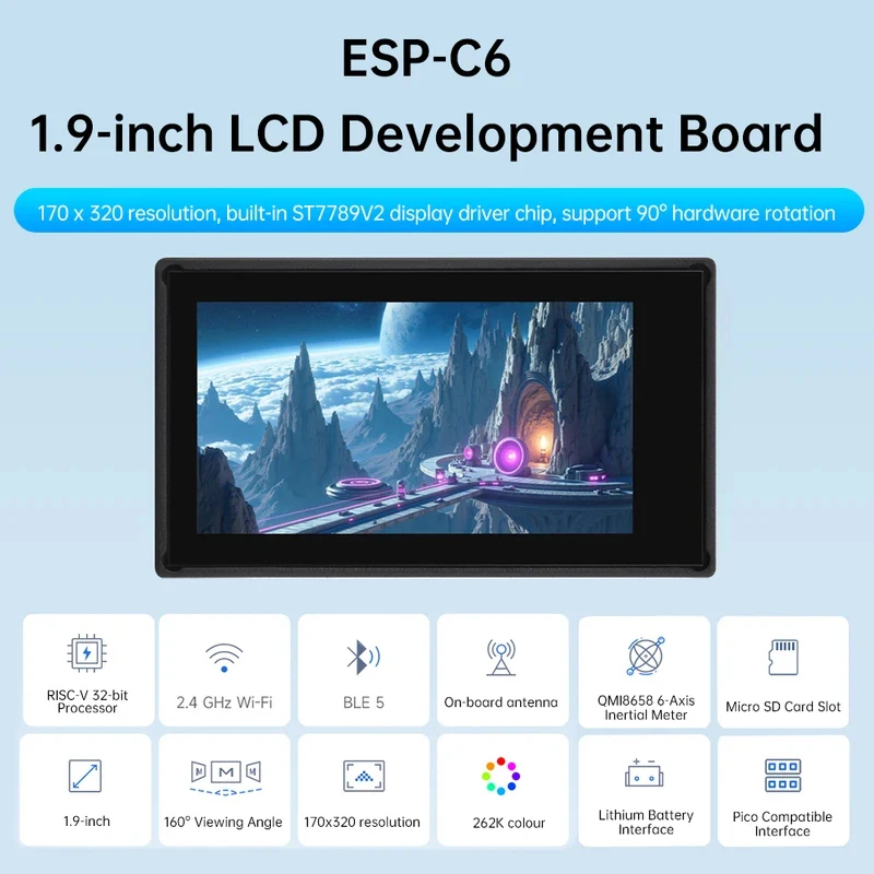 ESP32-C6 1,9-inch LCD-schermon - Esp32 Uart Module recensie en prijs
